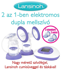 A nagyításhoz kattintson a képre! Lansinoh Mellszívó Dupla Elektromos Új
