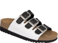 A nagyításhoz kattintson a képre! Scholl Rio Wedge AD Fekete - Fehér Papucs F249811088