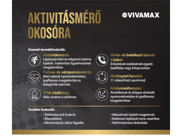 Aktivitásmérő okosóra - Vivamax GYVO