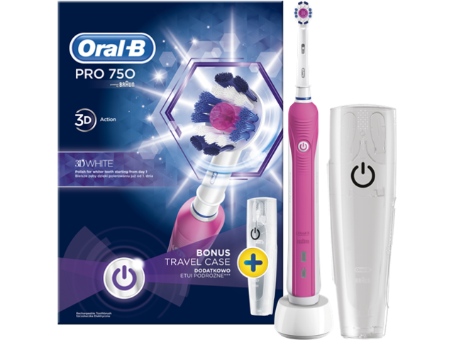 Oral-B PRO 750 3D White fogkefe + úti tok 2016OND